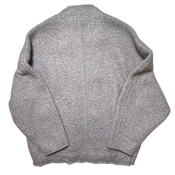 Zara Oversized Bouclé Bomber Jacket Women’s Gray Zip Front Cozy Winter XS-S - Picture 2 of 11